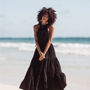 PEASANT SKIRT HALTER MAXI DRESS | SAC BE